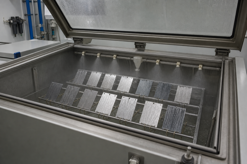Salt-spray corrosion and material testing